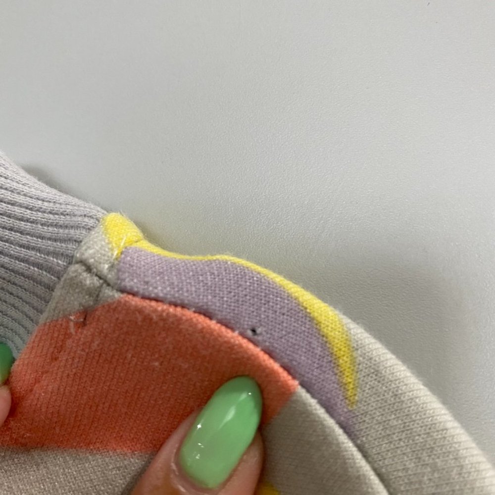 Genuine Authentic Garments Pullover Sweatshirt Pastel Colors Smiley Face Large - Picture 6 of 8
